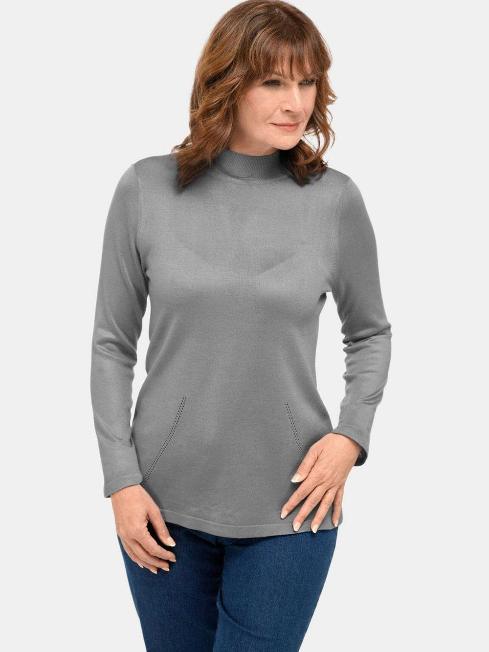 Goldner Stehbundpullover Damen