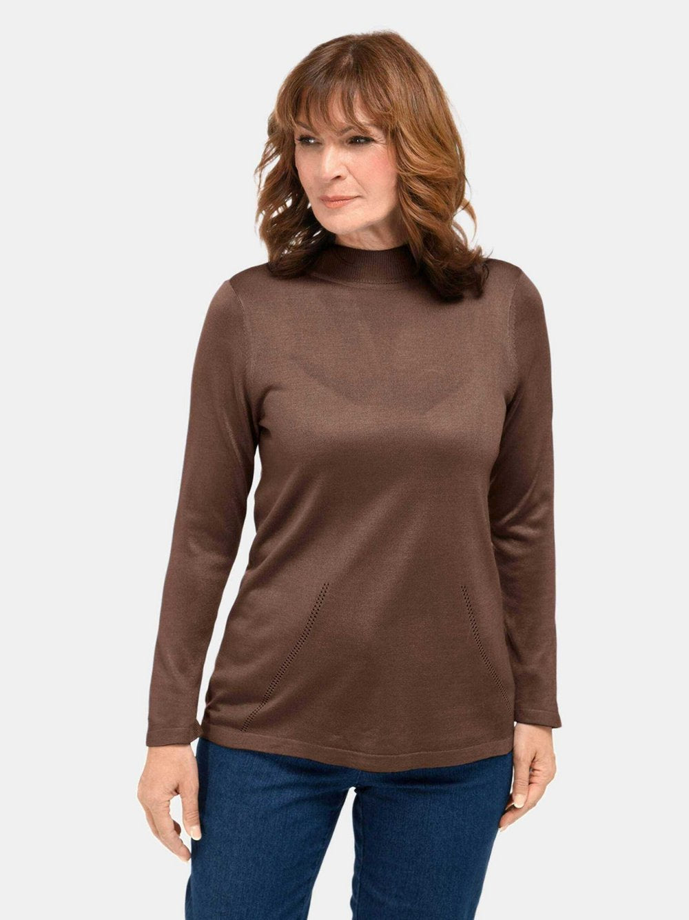 Goldner Stehbundpullover Damen