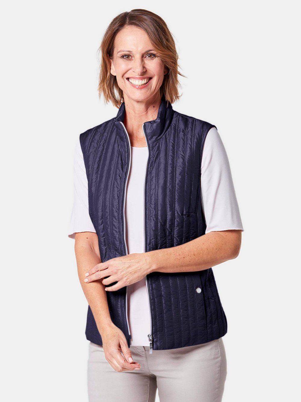 Goldner Steppweste Damen Polyamid