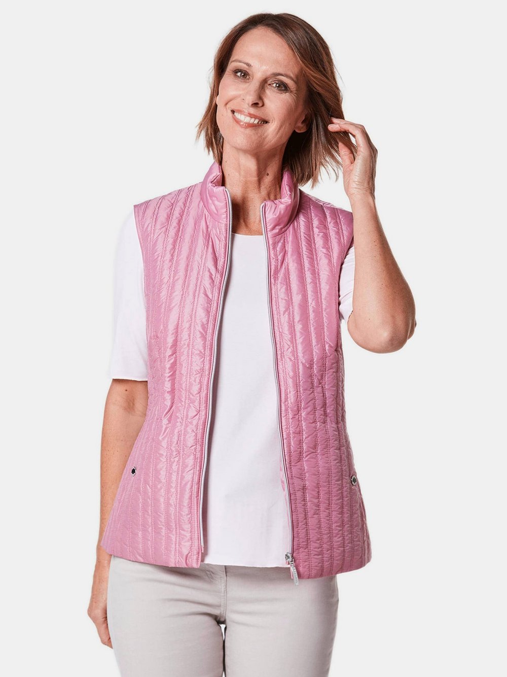 Goldner Steppweste Damen Polyamid