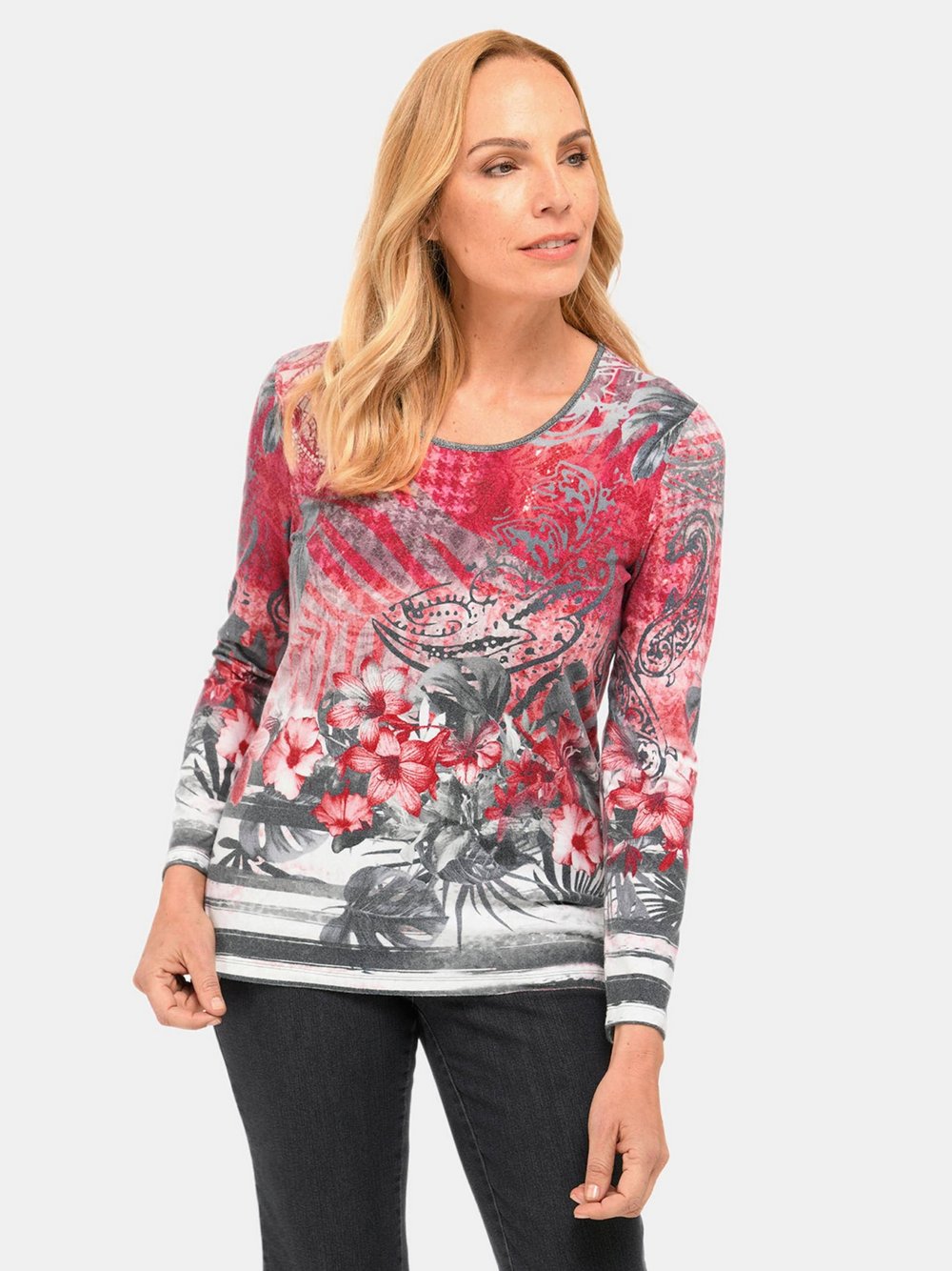 Goldner Flanellshirt Damen bedruckt