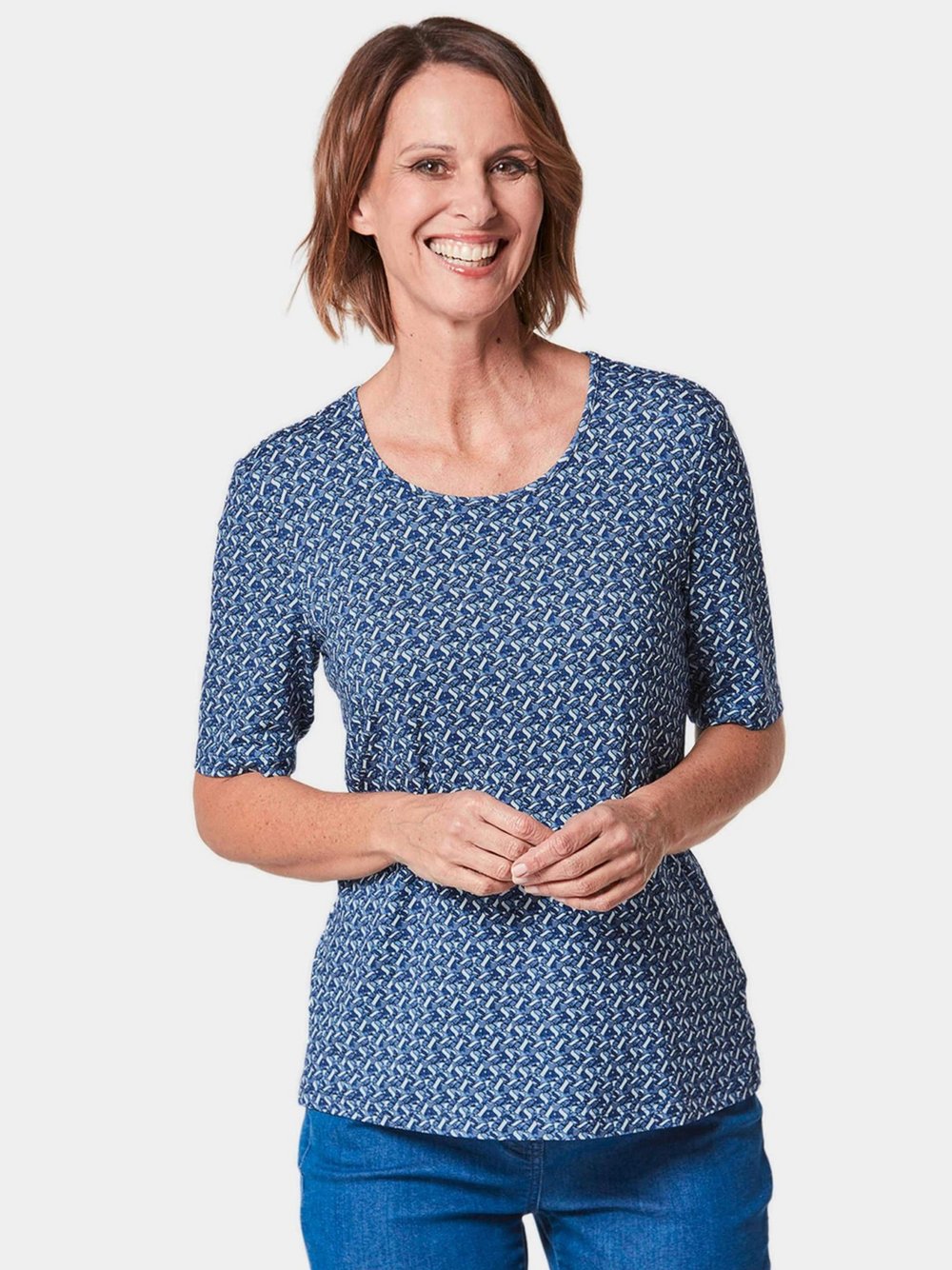 Goldner Shirt (Doppelpack) Damen Viskose bedruckt