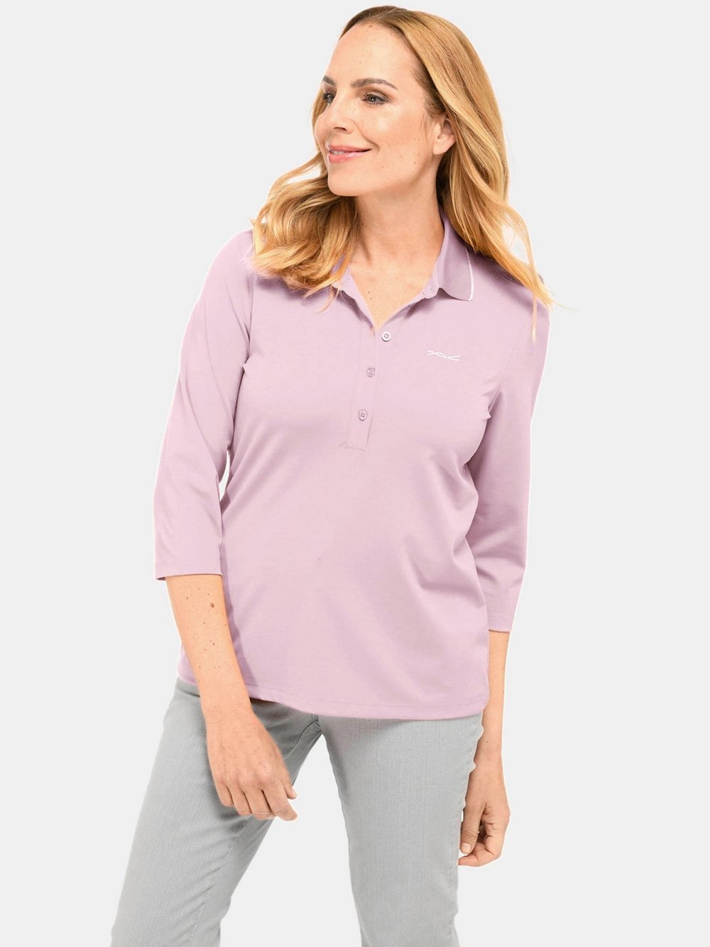 Goldner Poloshirt Damen Modal