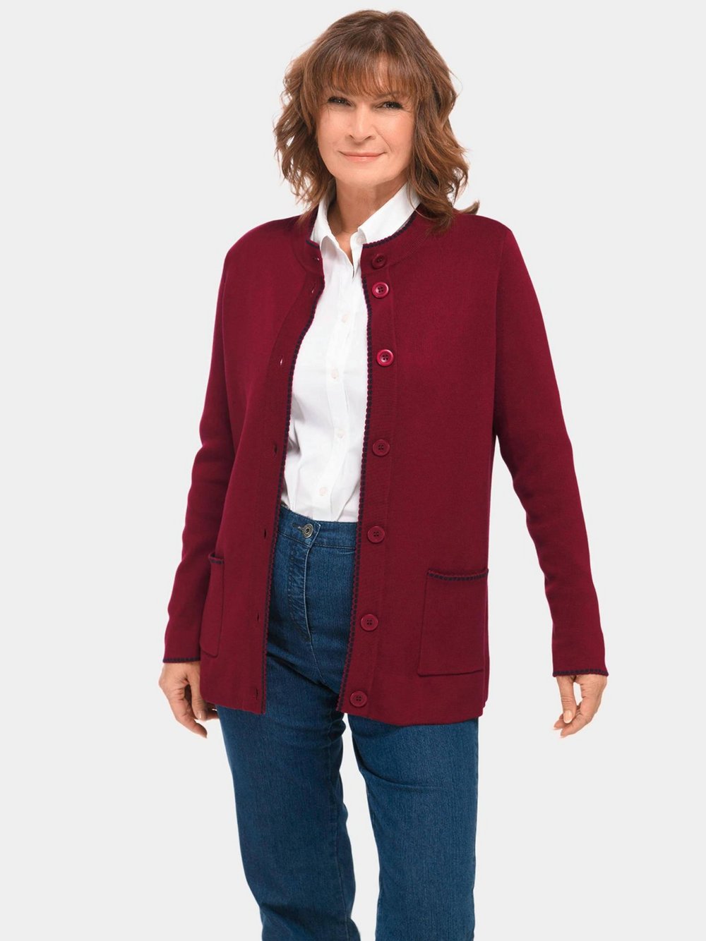 Goldner Longstrickjacke Damen Baumwolle