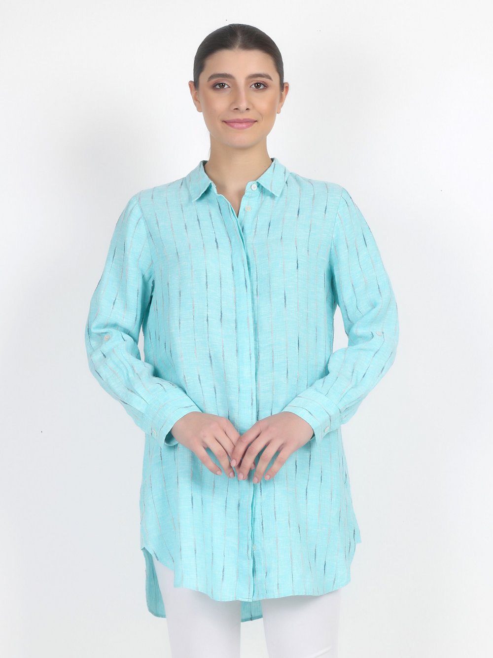 Vicci Germany Hemdbluse Damen Leinen bedruckt