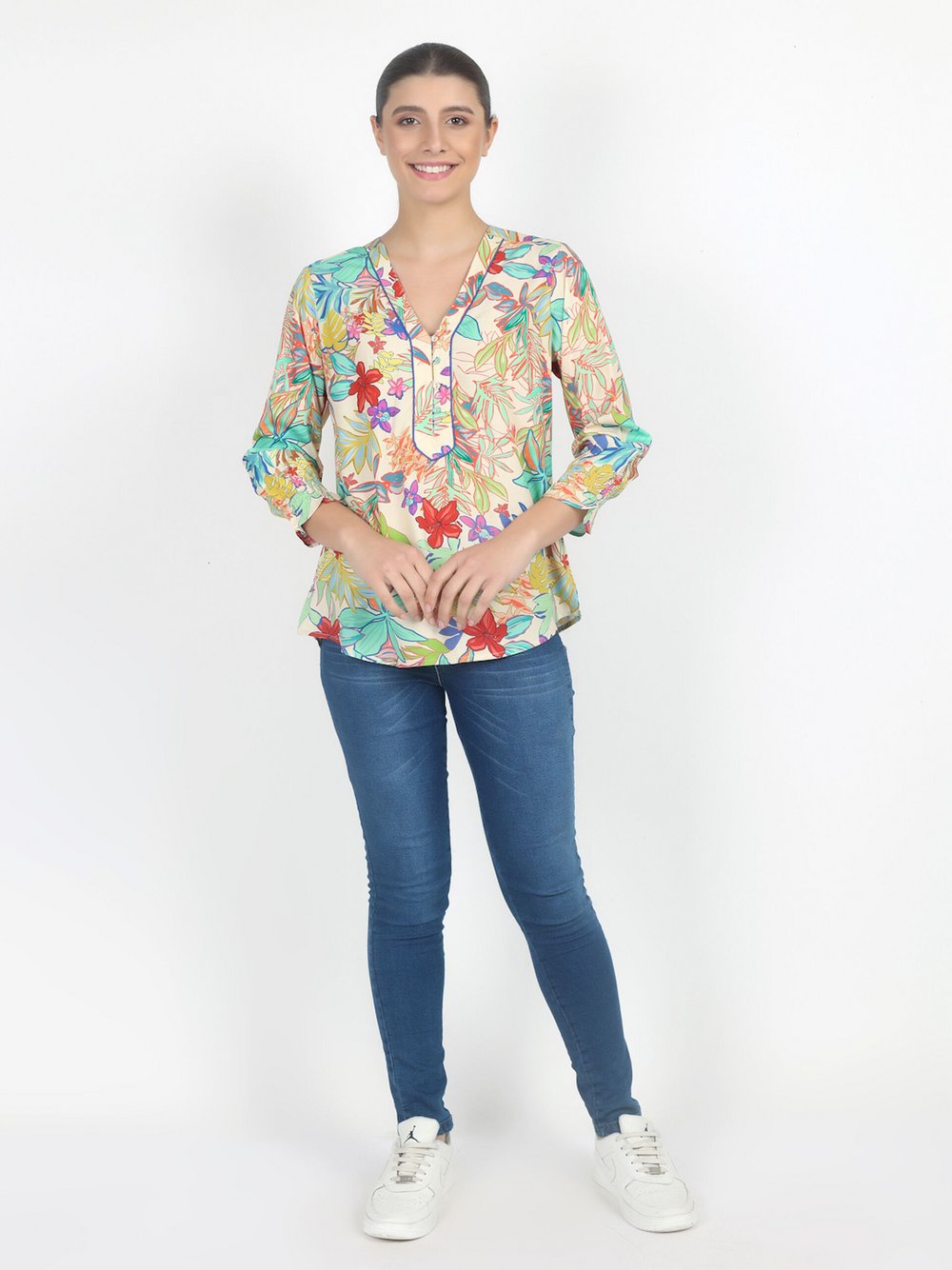 Vicci Germany Sommerbluse Damen Viskose gemustert