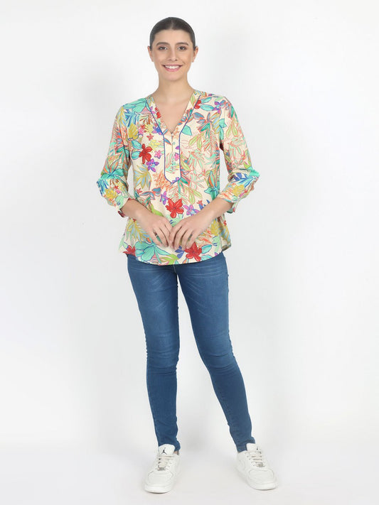 Vicci Germany Sommerbluse Damen Viskose gemustert