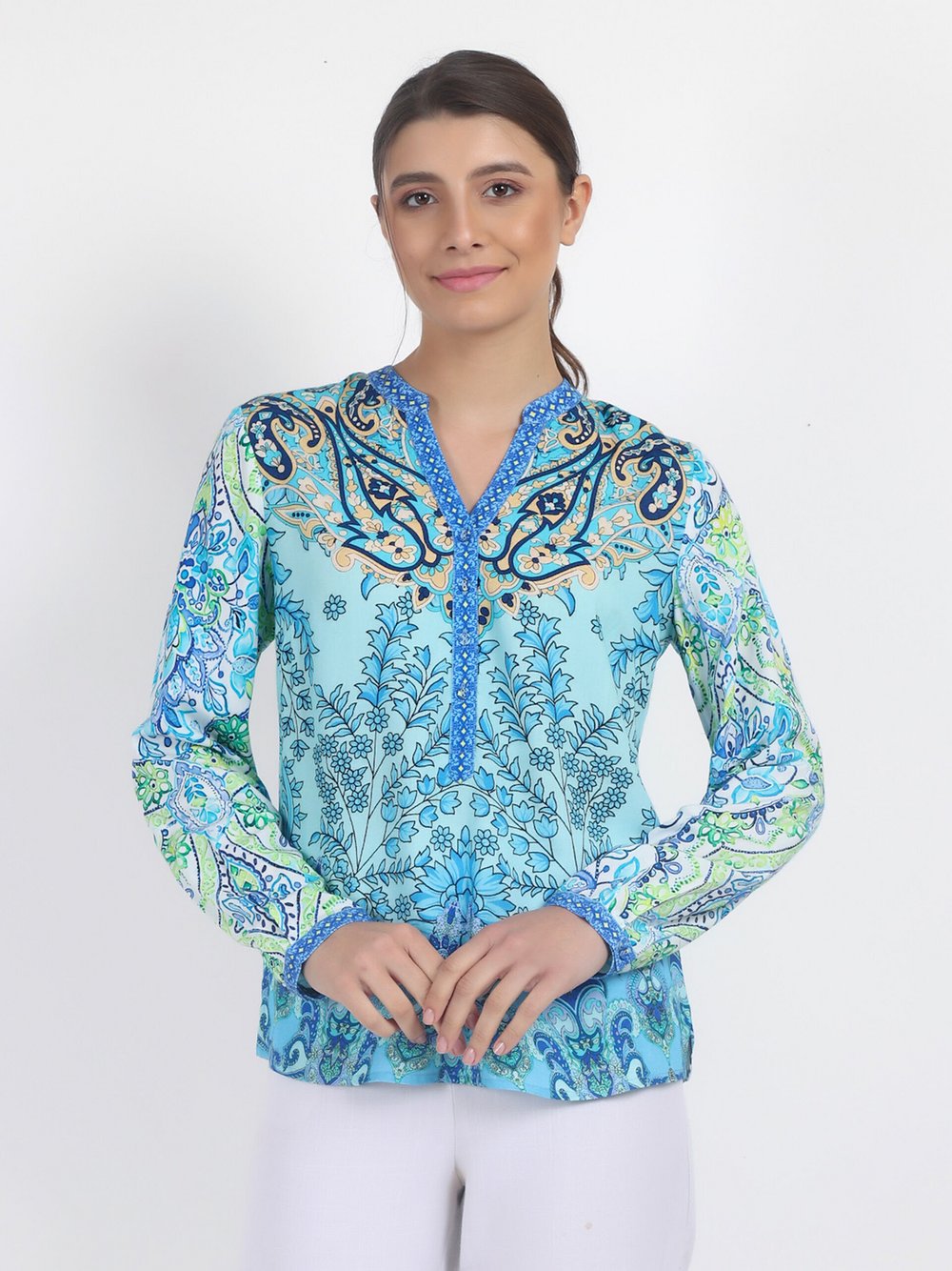 Vicci Germany Tunikabluse Damen Viskose gemustert