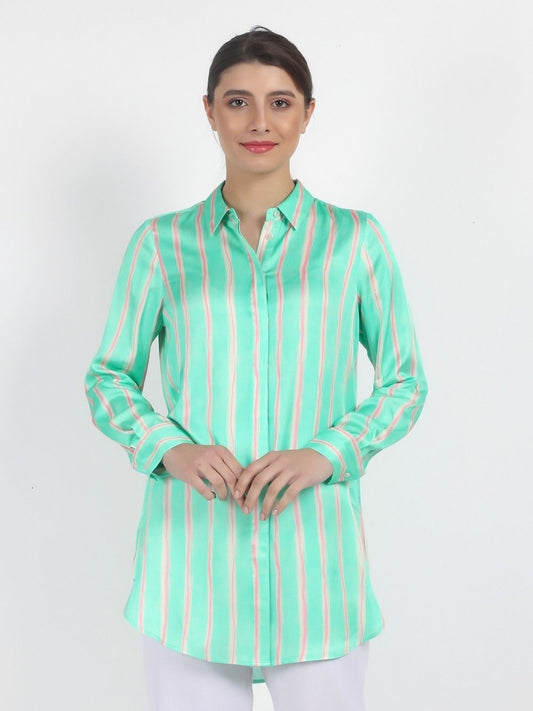 Vicci Germany Hemdbluse Damen Viskose gestreift