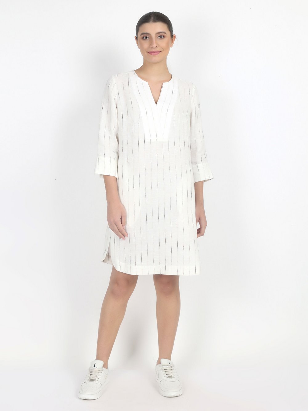 Vicci Germany Midikleid Damen Leinen gestreift