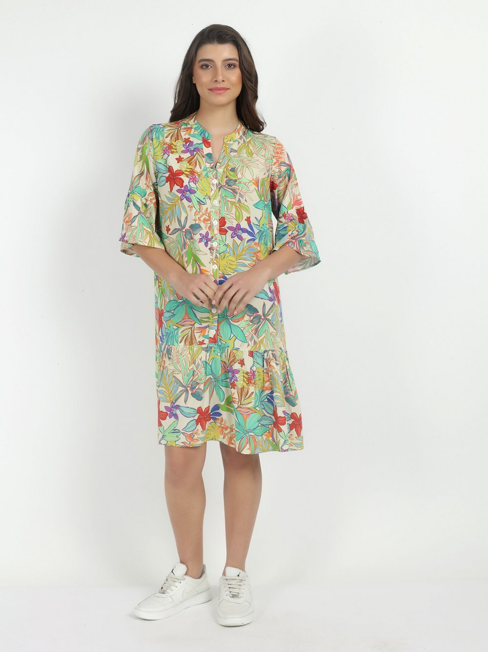 Vicci Germany Midikleid Damen Viskose gemustert