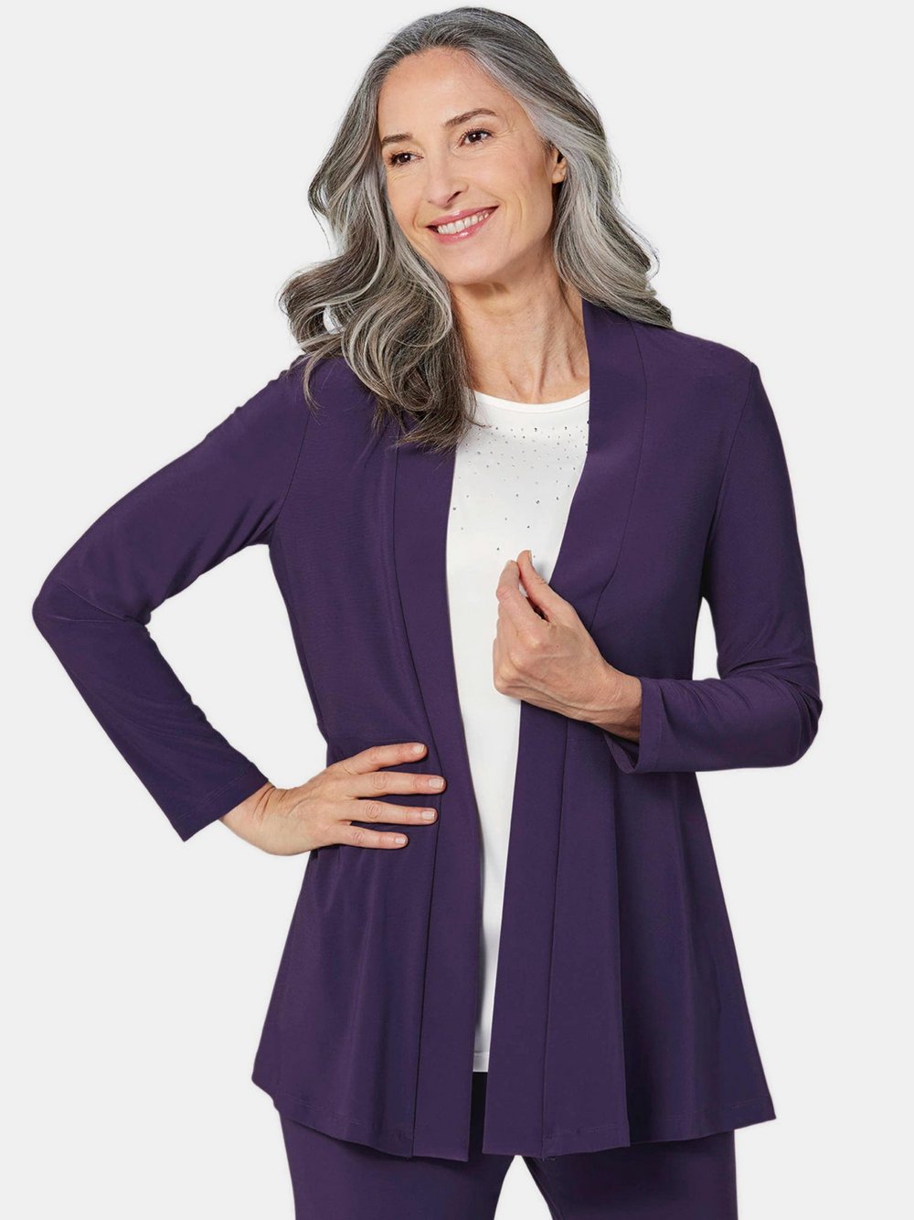 Goldner Jersey-Longjacke Damen
