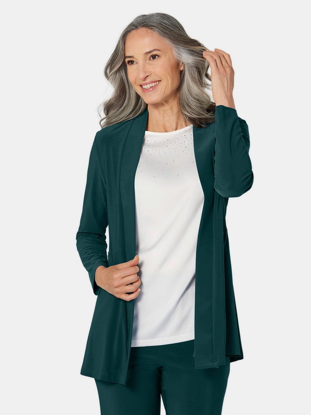 Goldner Jersey-Longjacke Damen