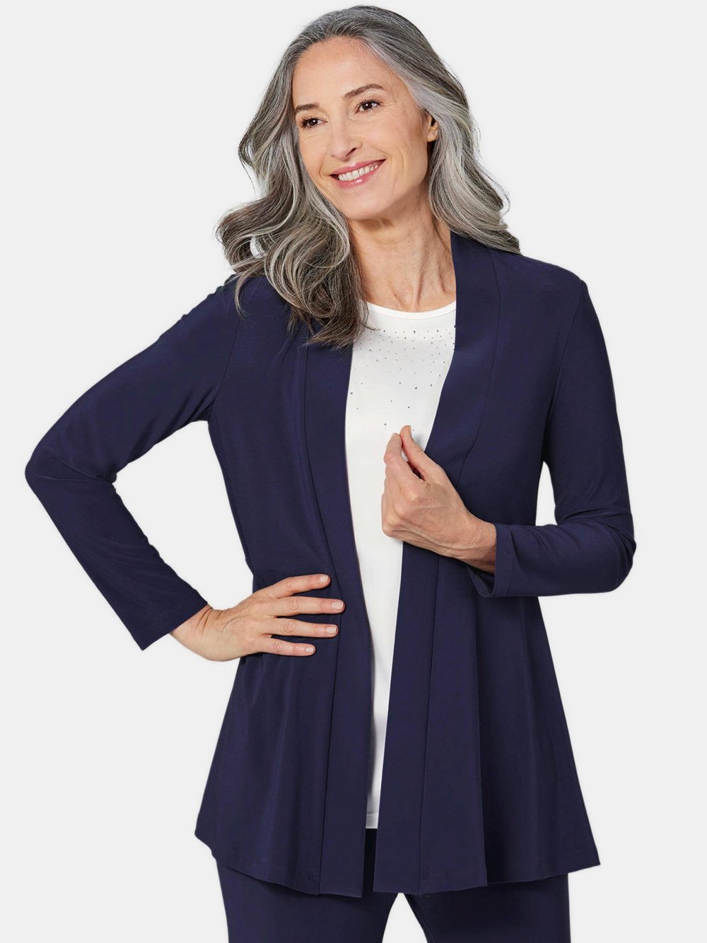 Goldner Jersey-Longjacke Damen