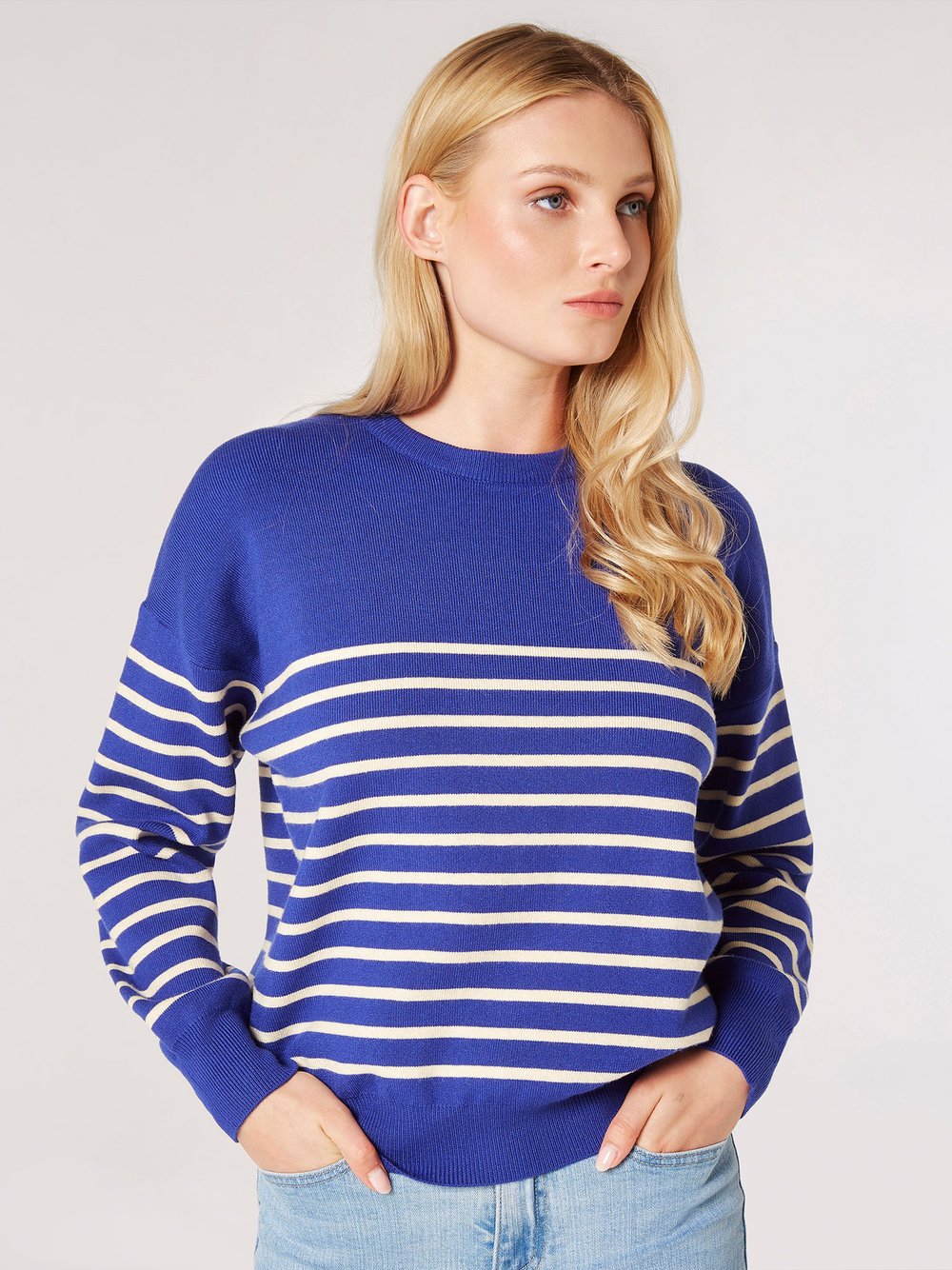 Apricot Pullover Damen Viskose gestreift