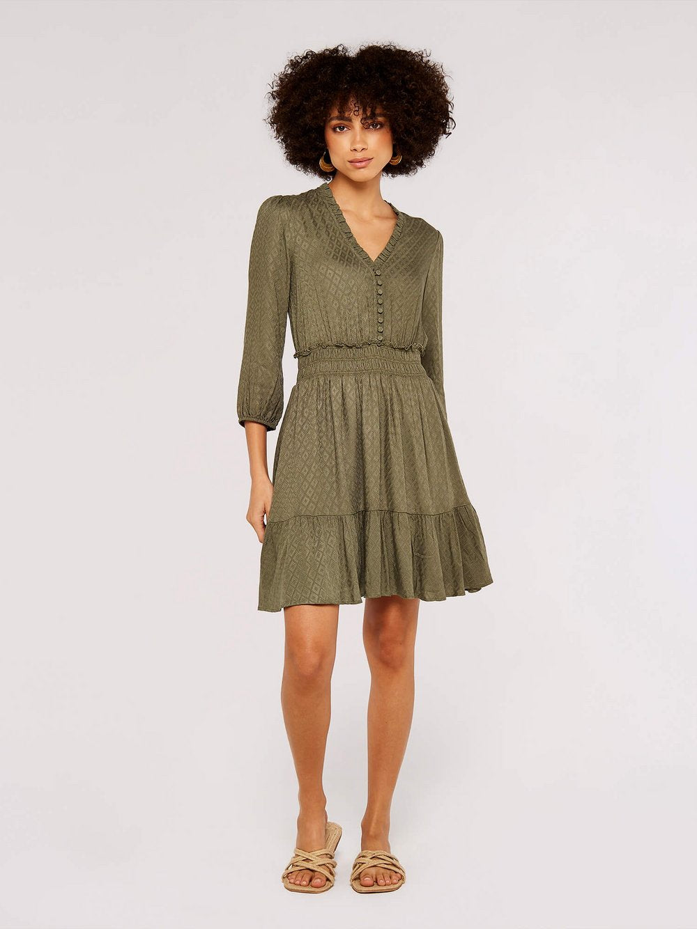 Apricot Minikleid Damen strukturiert