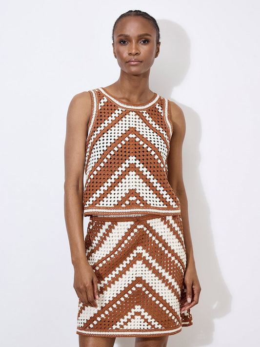 Apricot Top Damen Baumwolle gestreift