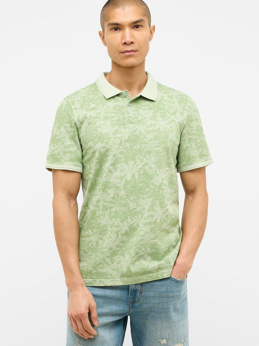 Mustang Polo Herren Baumwolle gemustert