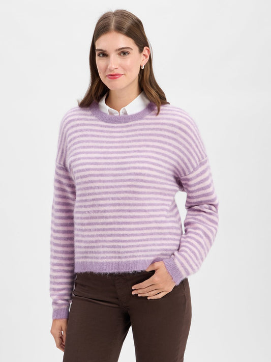 american vintage Strickpullover mit Alpaka-Anteil Damen Wolle gestreift