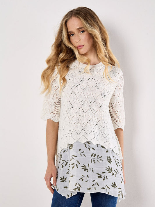 Apricot Blusenshirt Damen gemustert