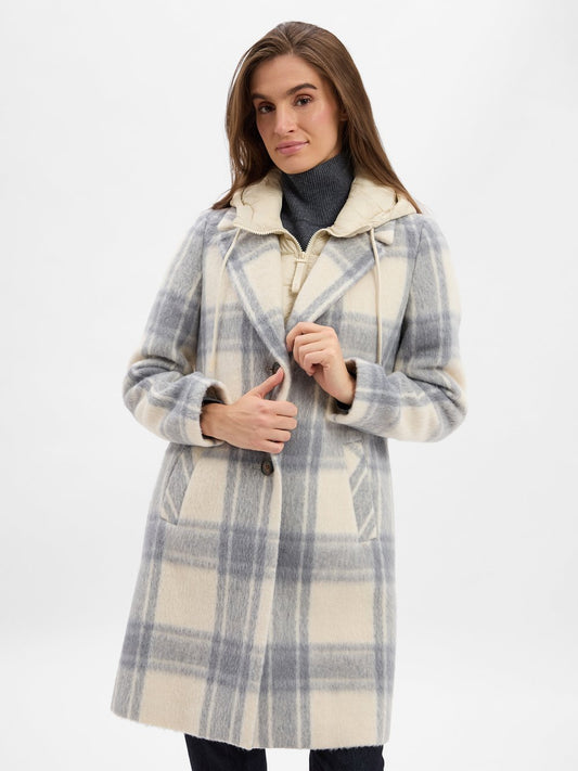 comma casual identity Wollmantel Damen Wolle kariert