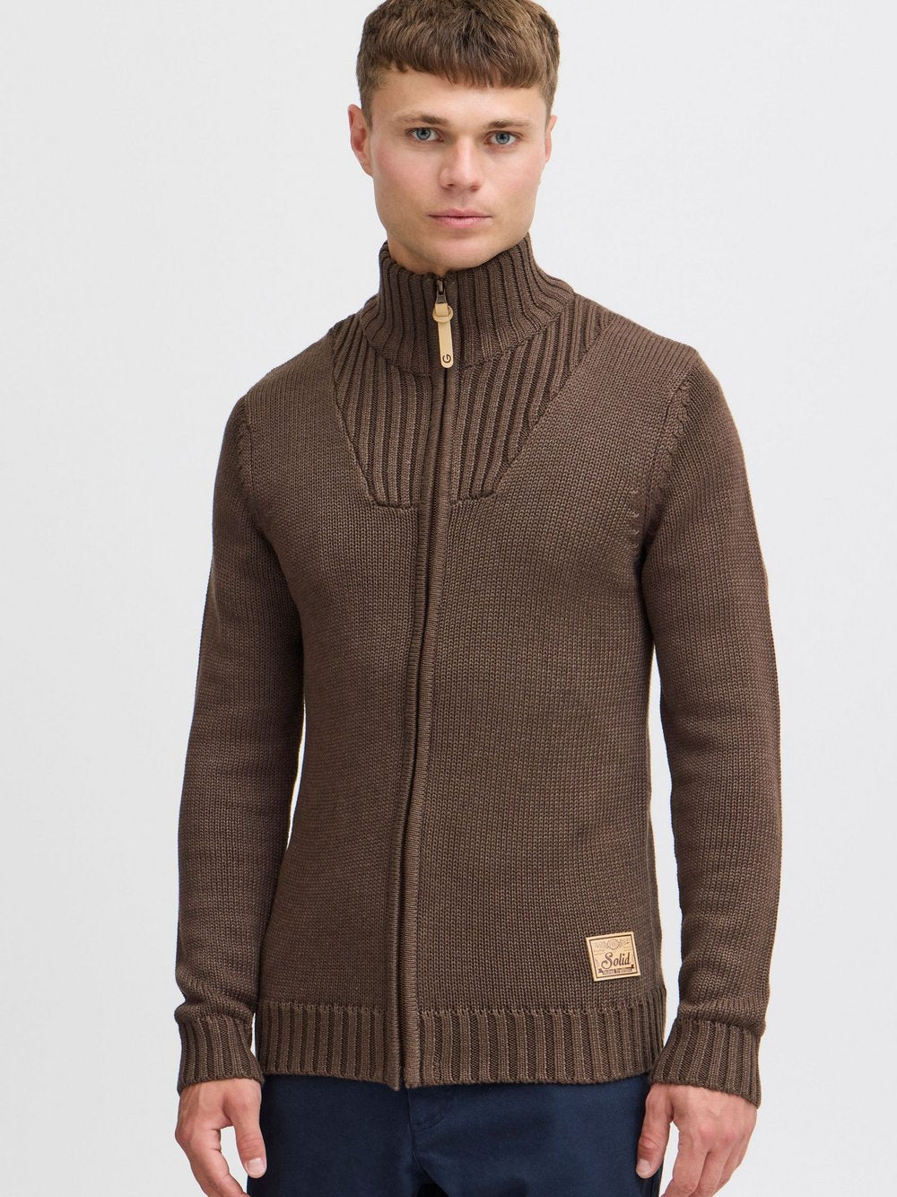 Solid Strickjacke Herren Baumwolle
