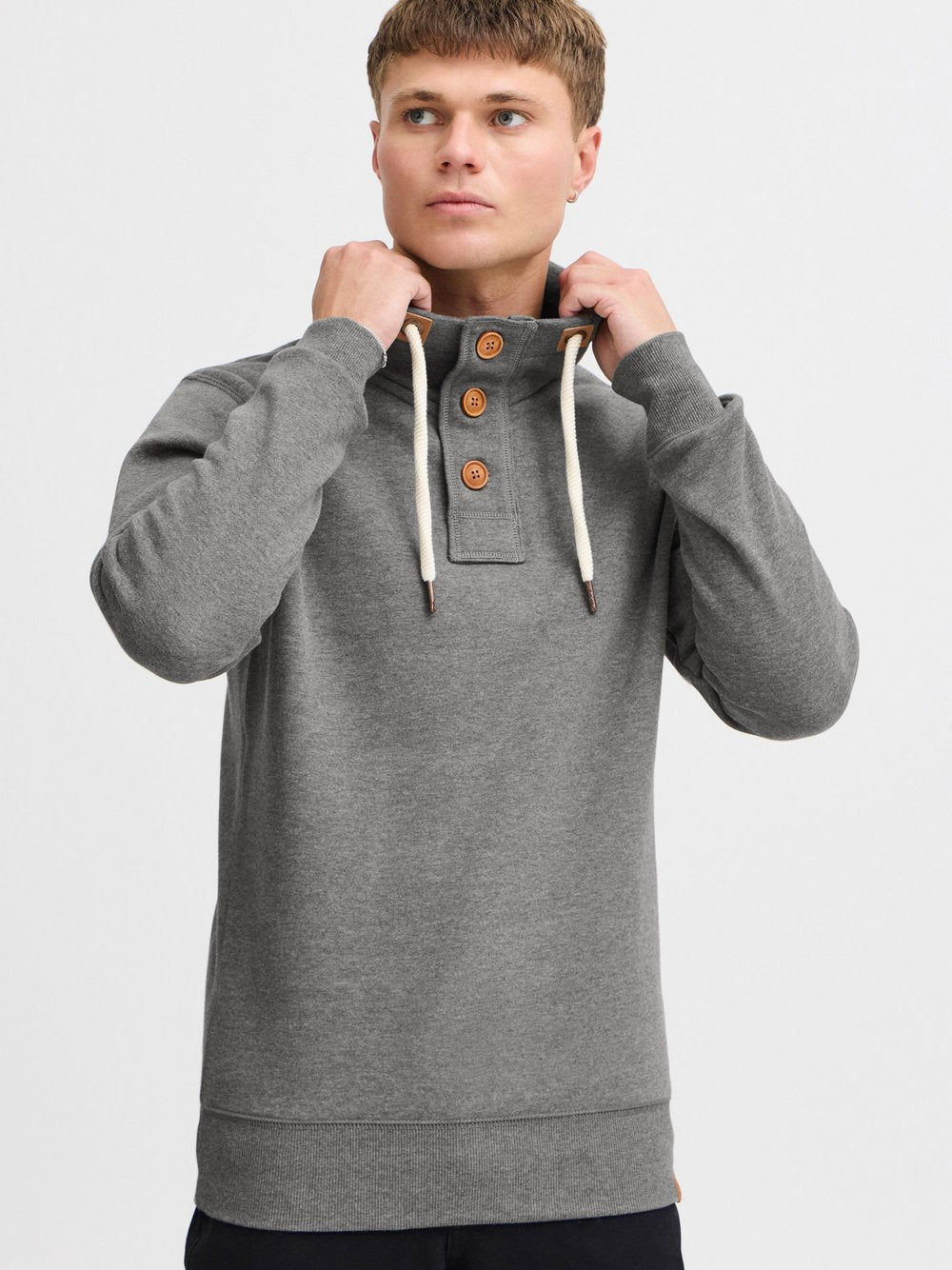 Solid Stehkragenpullover Herren Baumwolle