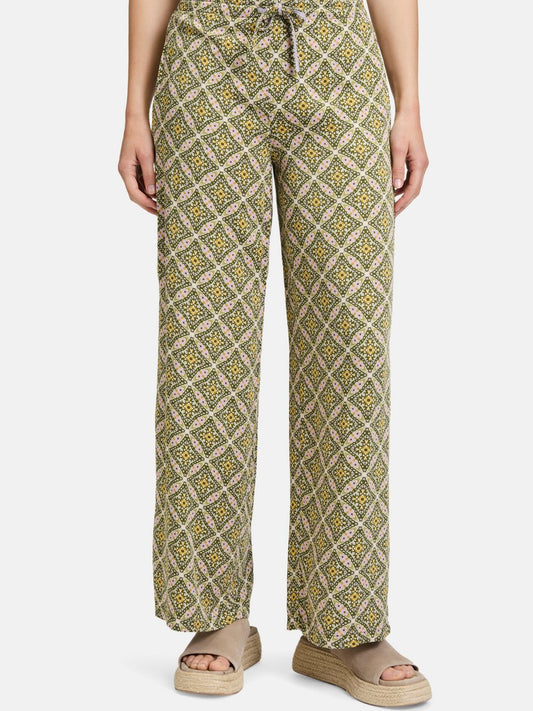Cartoon Palazzo-Hose Damen Viskose gemustert