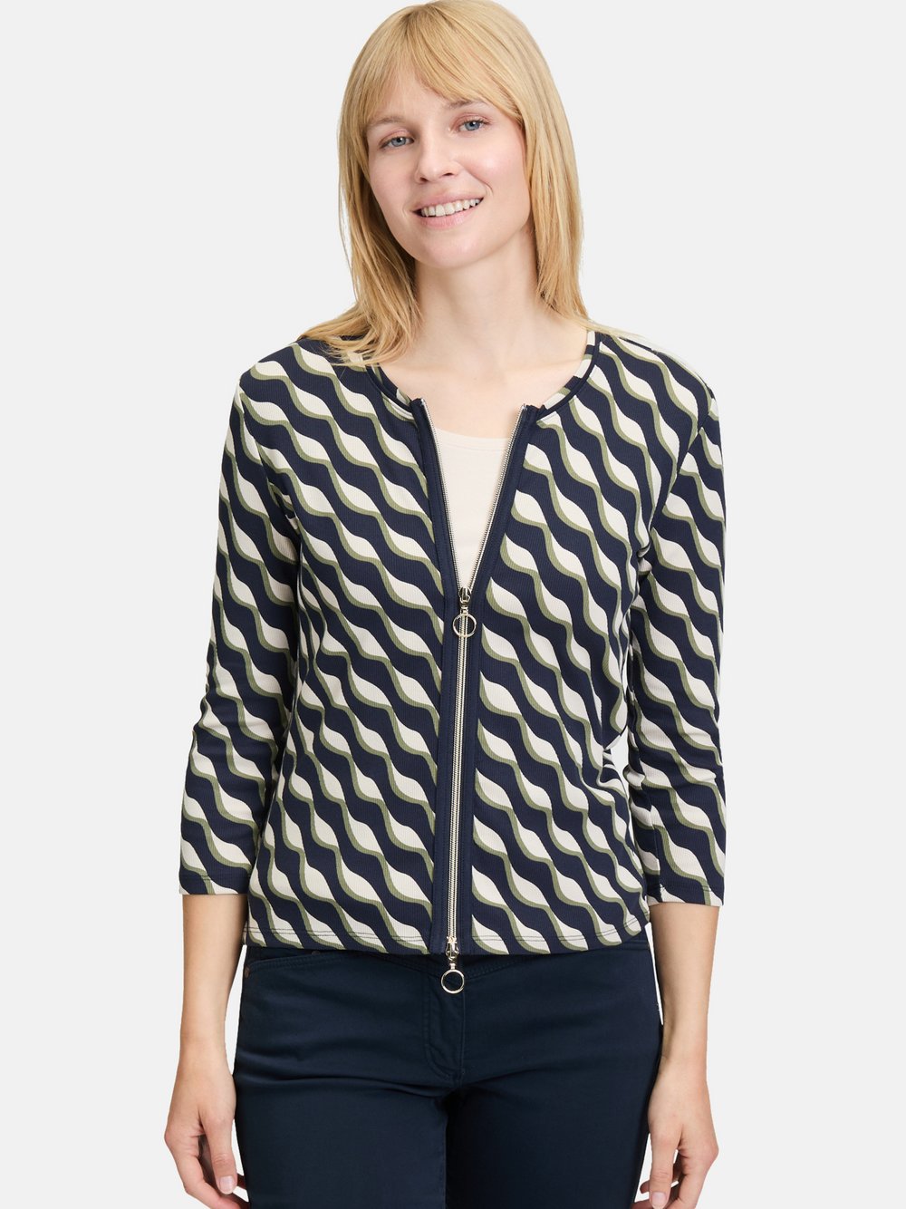 Betty Barclay Shirtjacke Damen Baumwolle gemustert