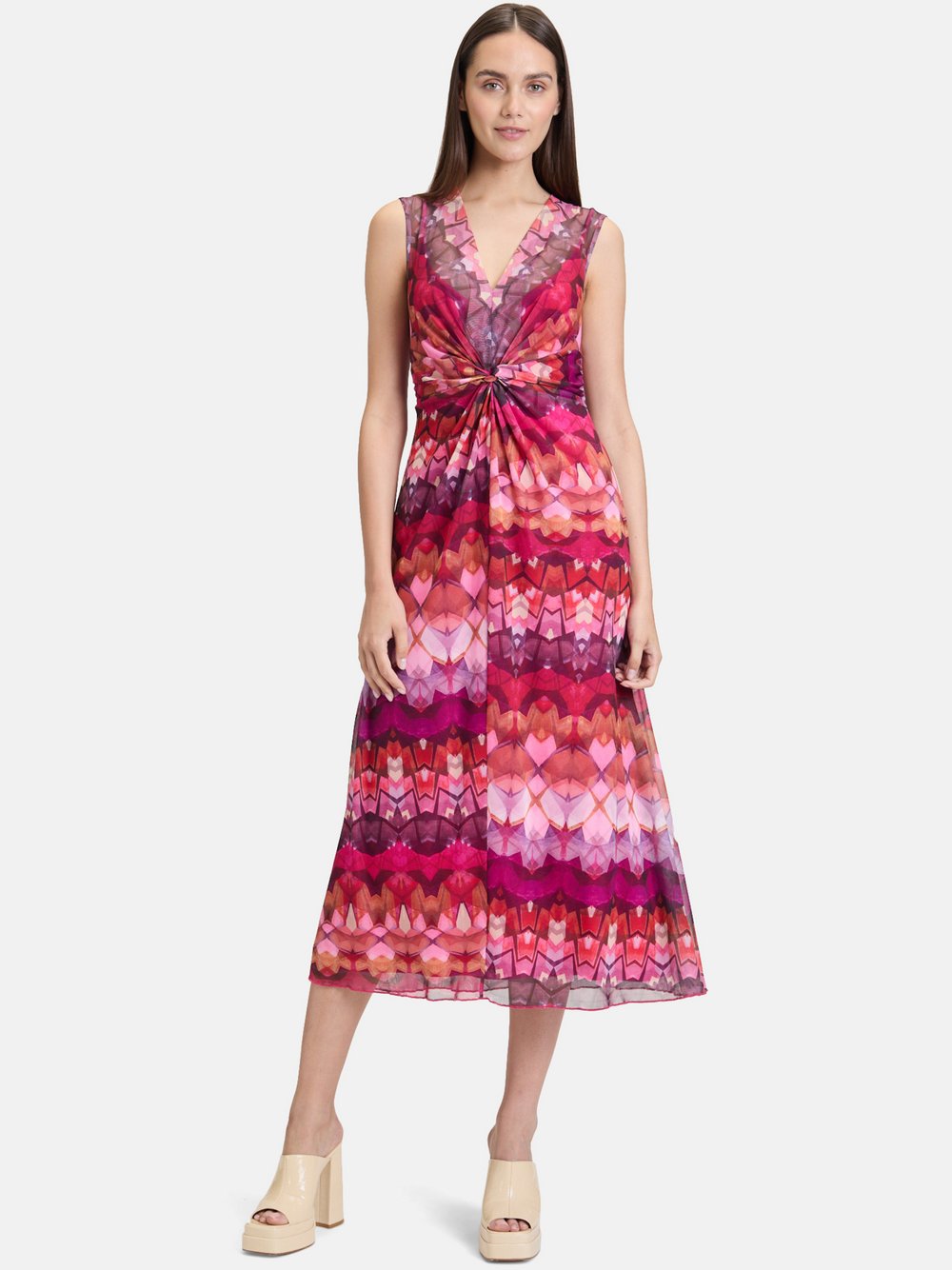 Cartoon Midikleid Damen gemustert