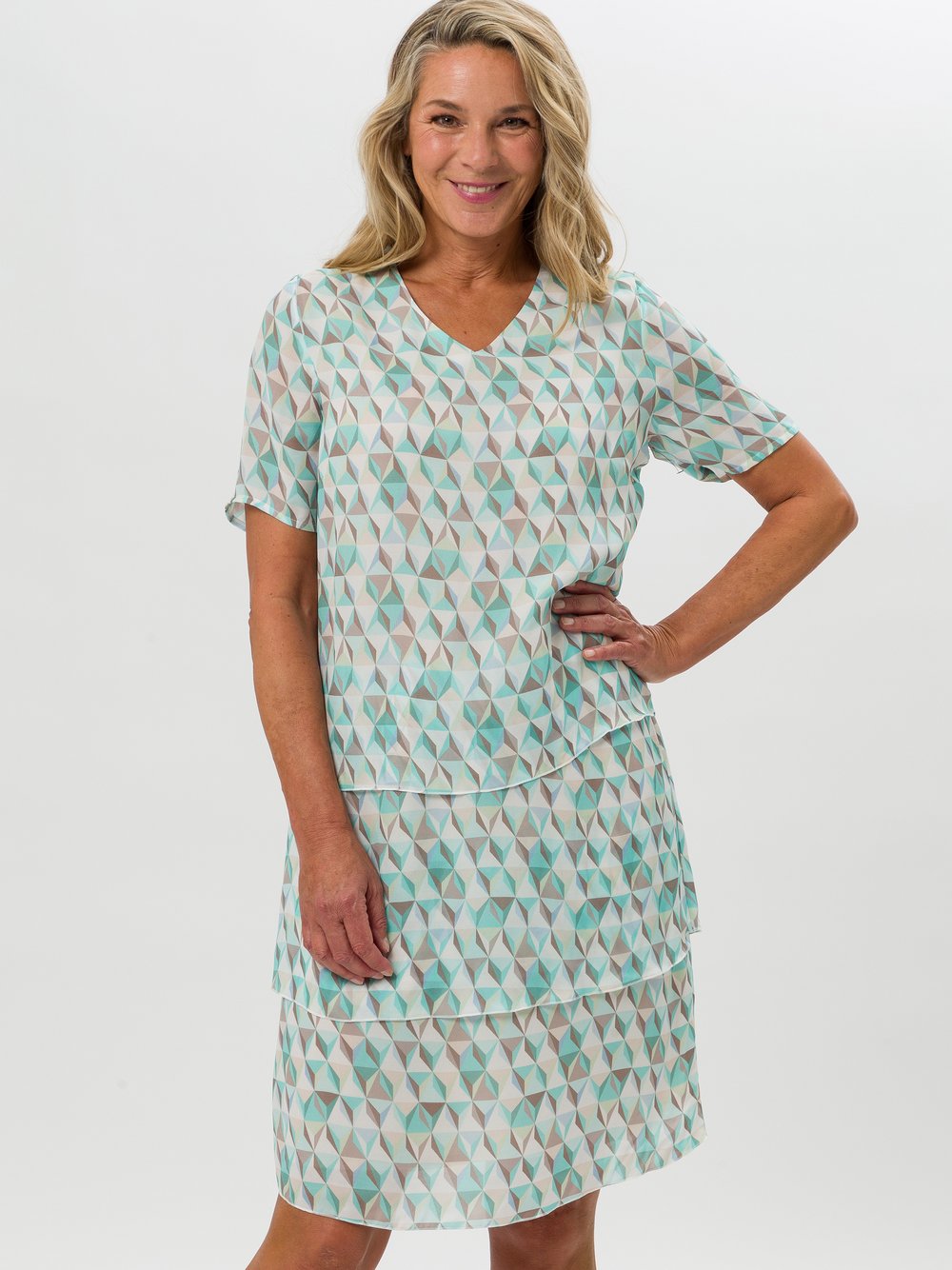 Frank Walder Sommerkleid Damen Viskose gemustert