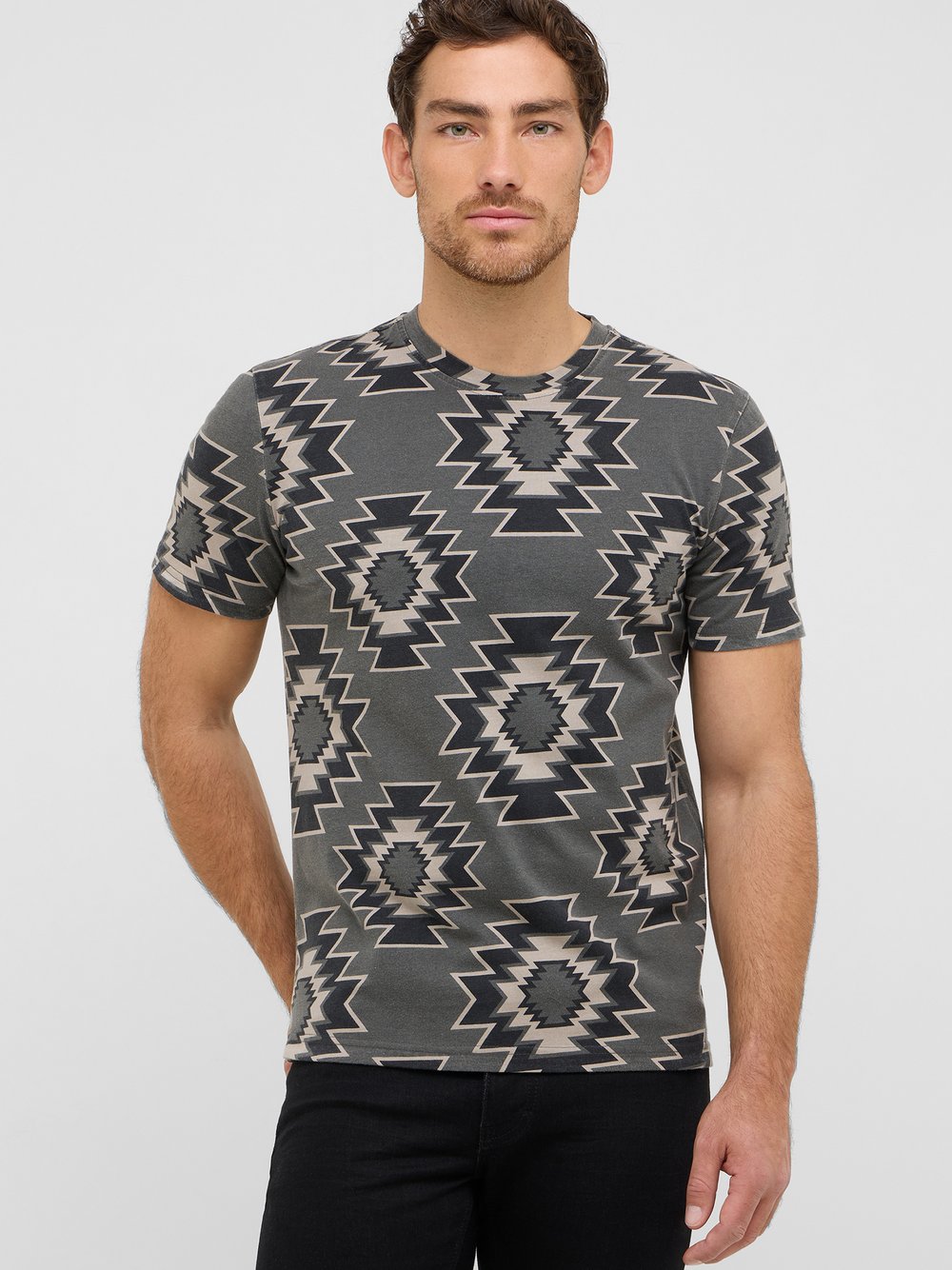 Mustang T-Shirt Herren Baumwolle gemustert