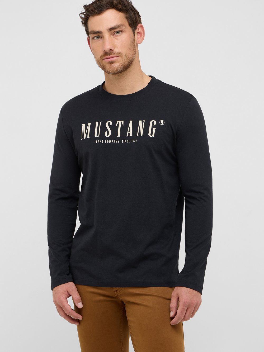 Mustang Langarmshirt Herren Baumwolle bedruckt