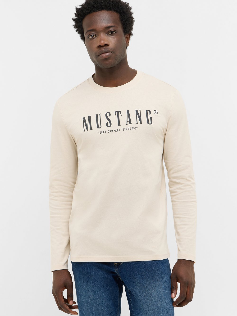 Mustang Langarmshirt Herren Baumwolle bedruckt