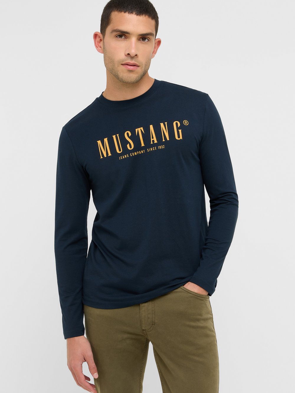Mustang Langarmshirt Herren Baumwolle bedruckt