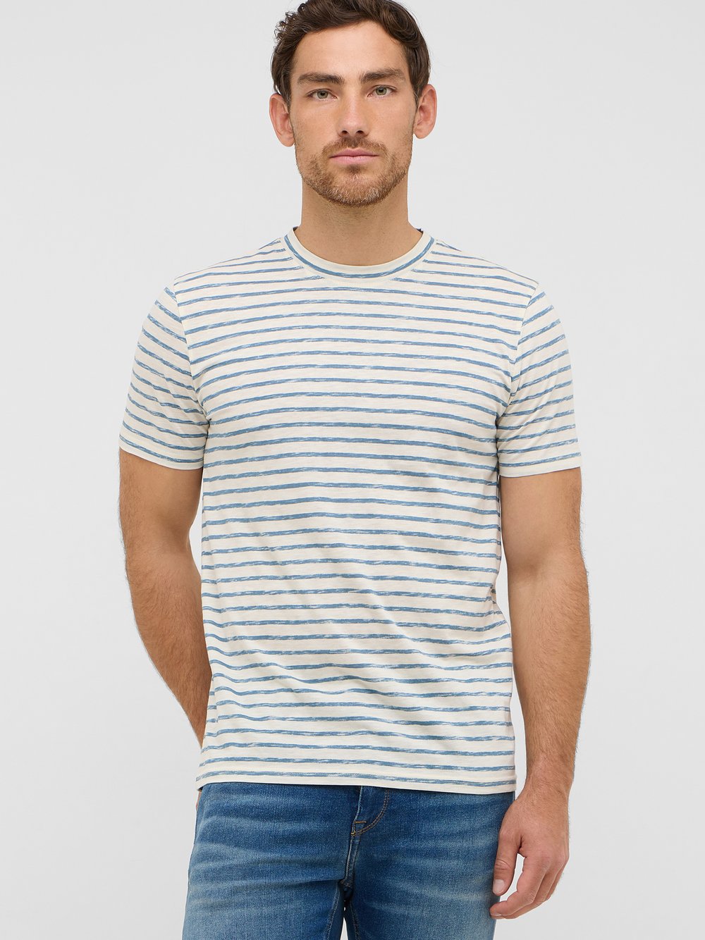 Mustang T-Shirt Herren Baumwolle gestreift