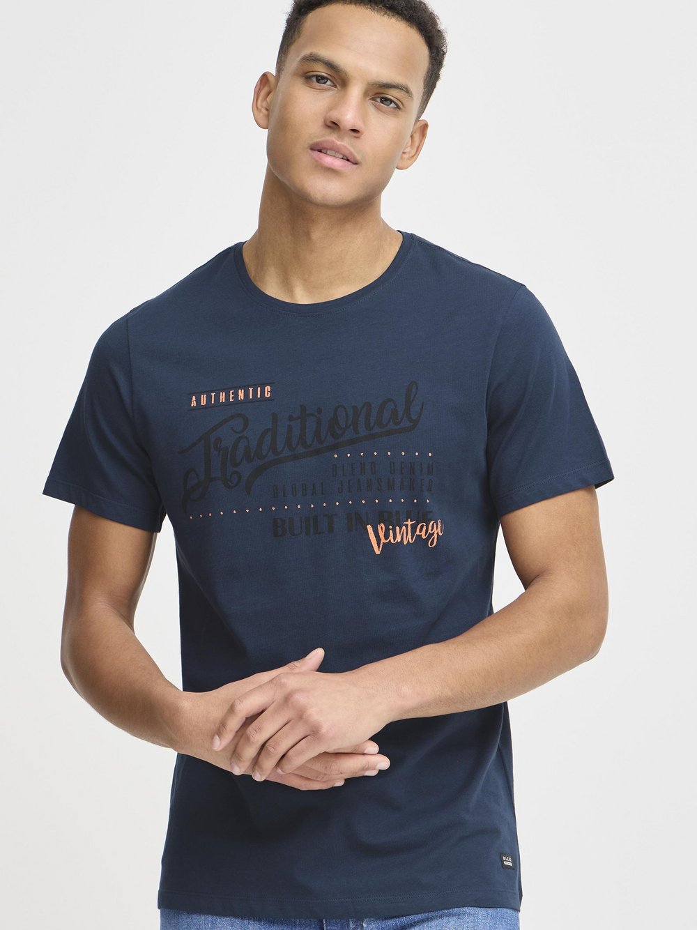 BLEND Rundhalsshirt Herren Baumwolle bedruckt