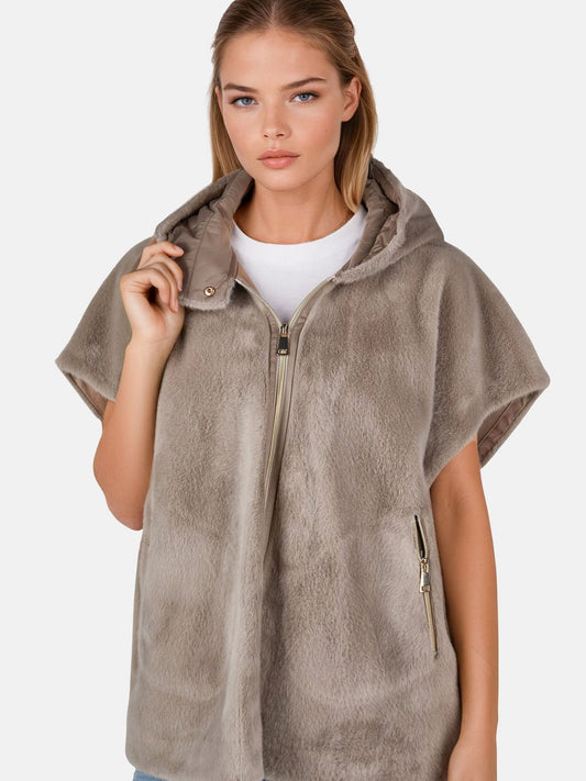 Label Poncho-Weste Damen