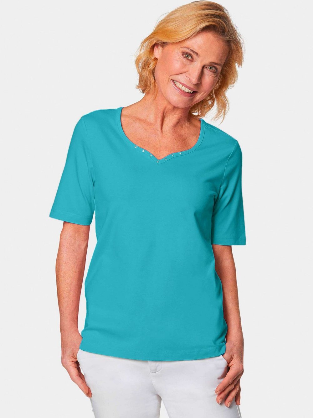 Goldner T-Shirt Damen Baumwolle