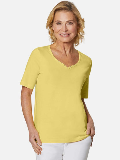 Goldner T-Shirt Damen Baumwolle