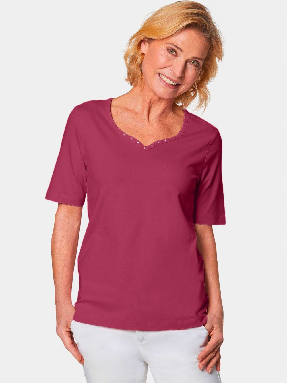 Goldner T-Shirt Damen Baumwolle