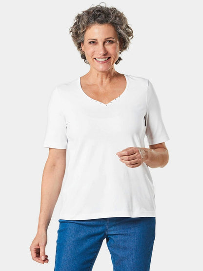 Goldner T-Shirt Damen Baumwolle