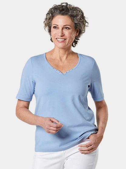 Goldner T-Shirt Damen Baumwolle