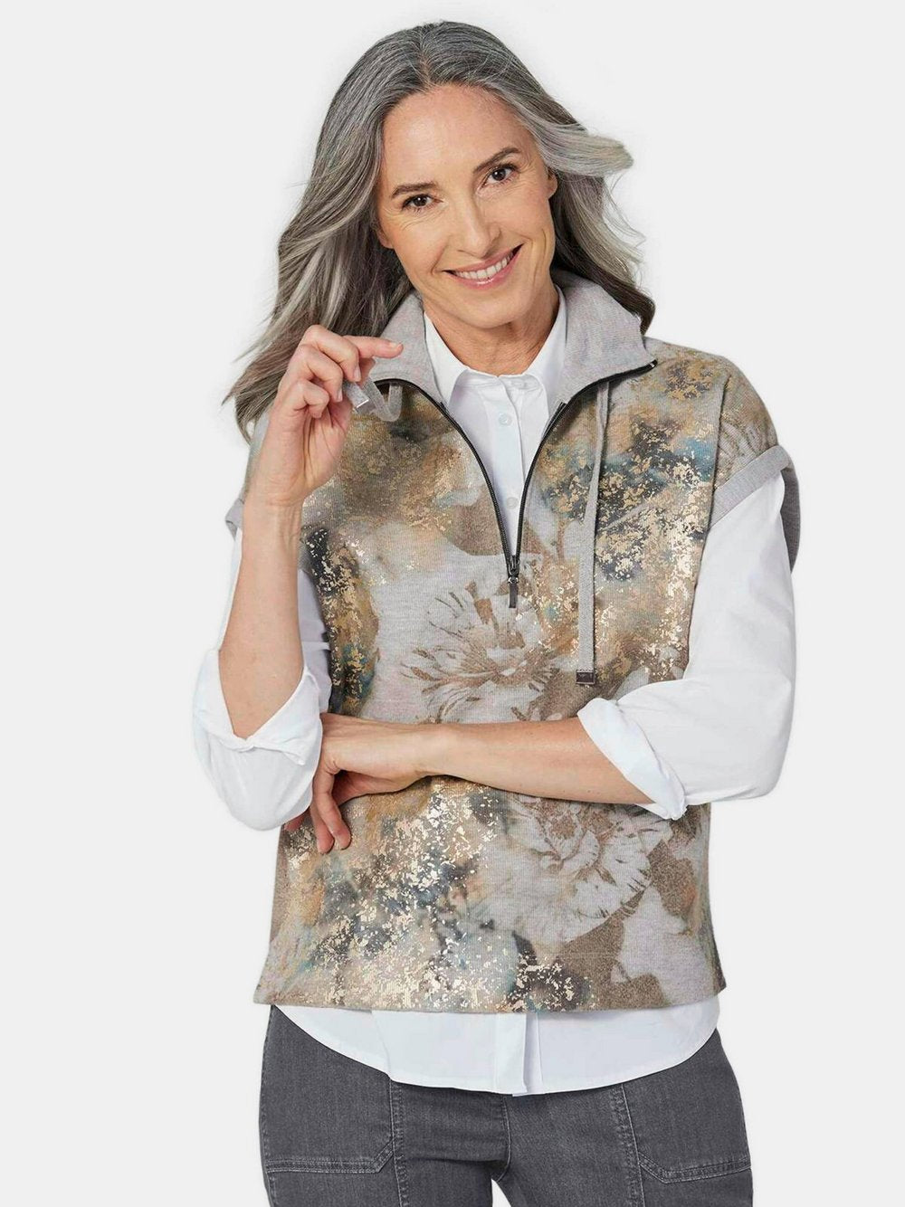 Goldner Sweatshirt Damen Baumwolle