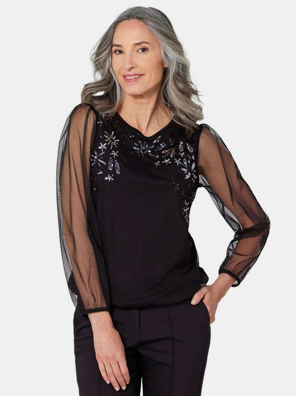 Goldner Langarmshirt Damen