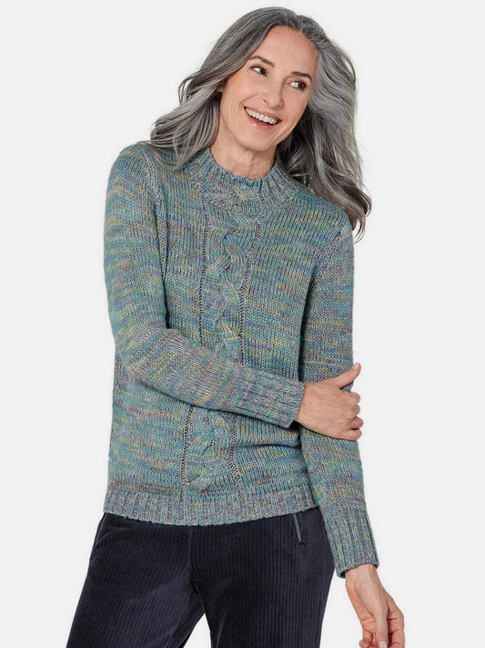 Goldner Strickpullover Damen strukturiert