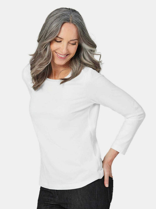 Goldner Langarmshirt im 3er-Pack Damen Baumwolle