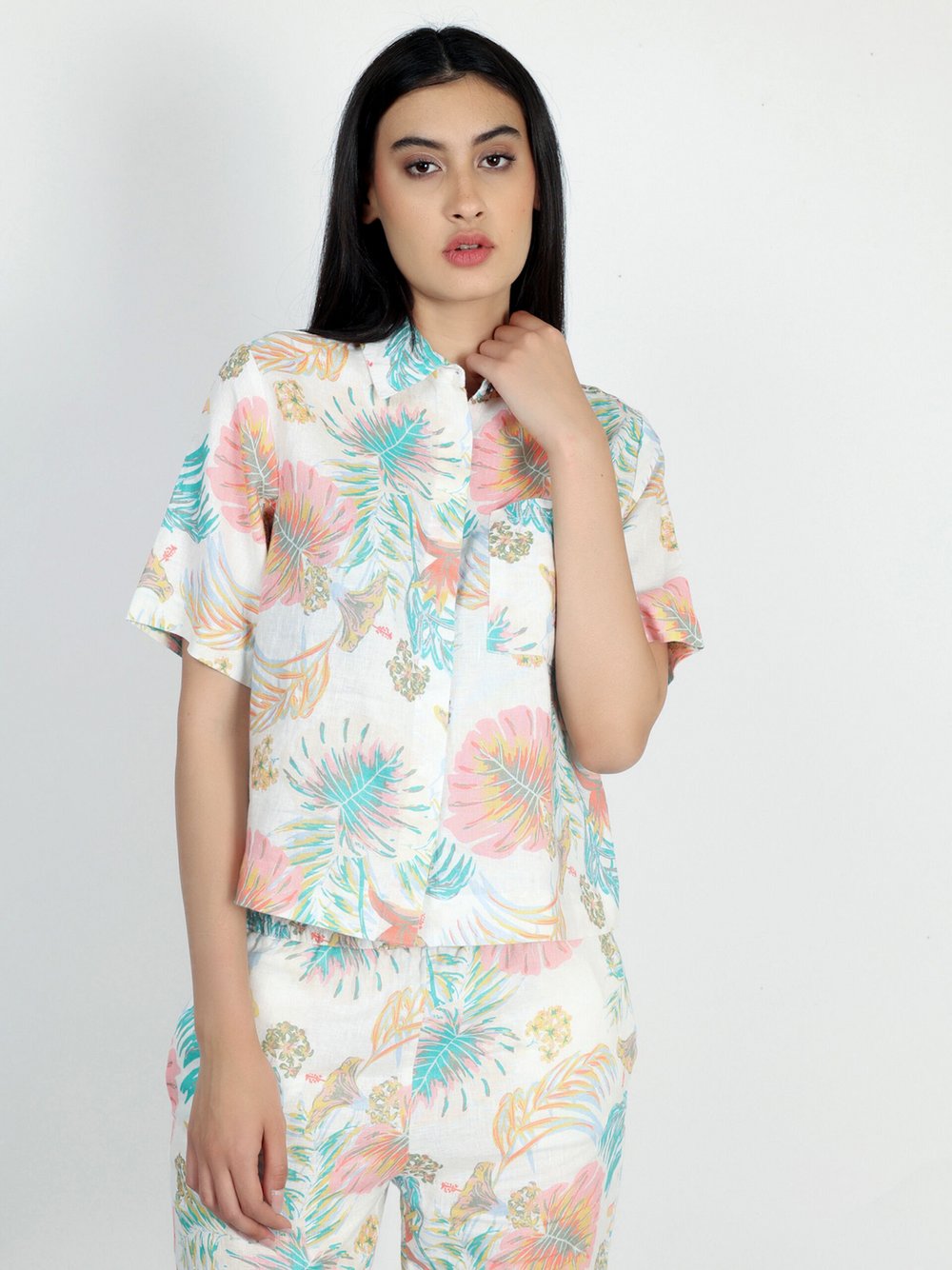 Vicci Germany Bluse Damen Leinen bedruckt