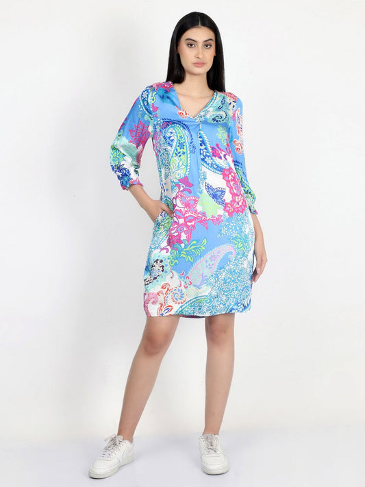 Vicci Germany Satinkleid Damen Viskose gemustert