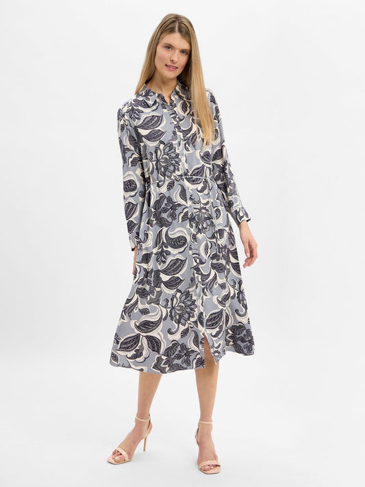 comma Midikleid Damen Viskose gemustert